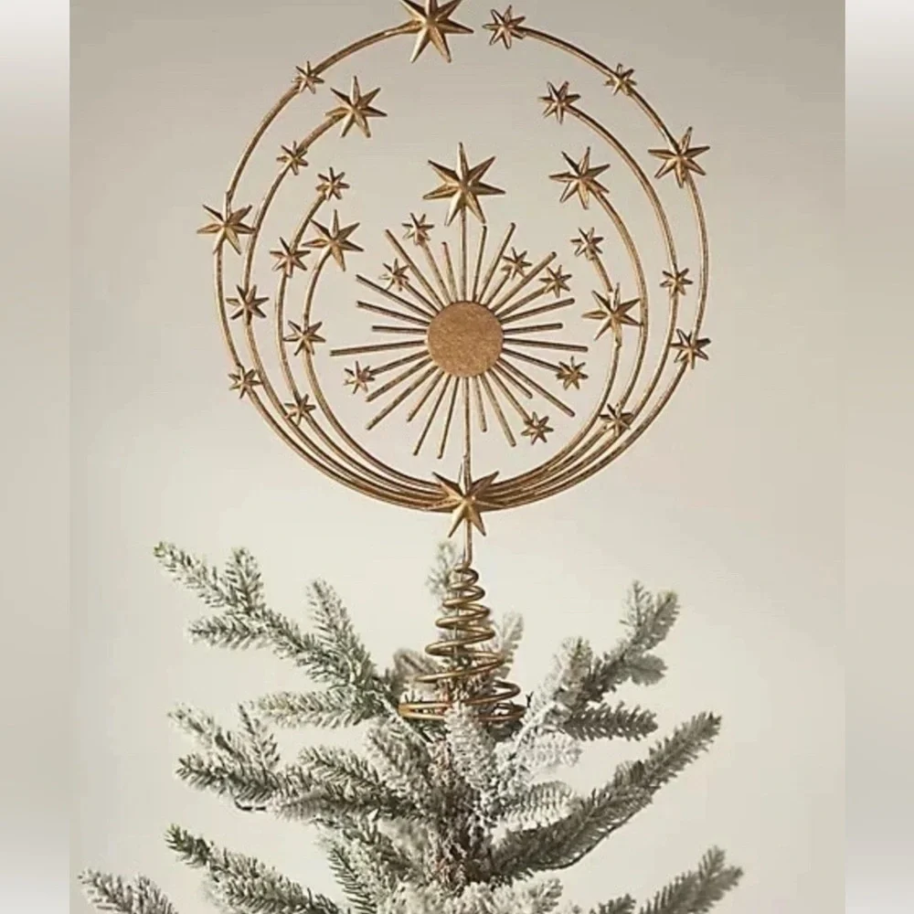 Anthro Hedy Tree Topper Gold Shooting Stars